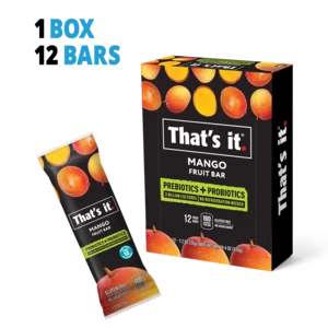 That&#39;s It. Probiotic Mango Fruit Bars -Box of 12 All Natural Gluten Free Healthy Fruit Snacks With Prebiotics