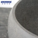 Unique bathroom black limestone natural stone round wash basin/ stone sink