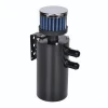 Universal 0.3L Billet Aluminium Engine Motor Oil Catch Canister with Stainless Steel Mesh Internal Filter 12mm 15mm 19mm Black