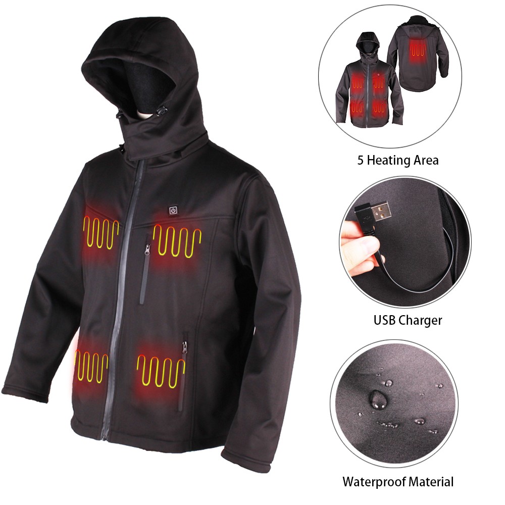USB 5V Carbon Fiber Outdoor Motorcycle Battery Powered Heated Clothing for Hunting