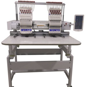 used industrial embroidery machines for sale for hat / cap / T-shirt / finished garments embroidery with big touch screen