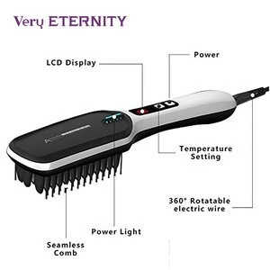 Very Eternity 2019 Popular electric straightening hair brush iron hair straightener brush comb