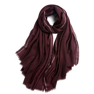 Vivid fashion colors hot ladies gold and silver yarn decorated WOOL scarf winter