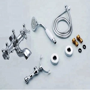 Wall mounted tub faucet with shower head