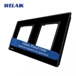 WELAIK EU 2Frame Square Hole DIY-Parts Glass-Panel Suitable for WELAIK Socket Module  Light-Switch Crystal-Glass Panel A288W1