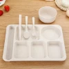 Wheat Straw Black Disposable Bar Plastic PP Meat Food Trays for Frozen Meat