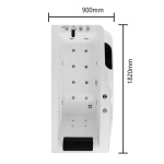 Whirlpool Waterfall Bathtub LED circular waterfall Bluetooth speaker with pillow