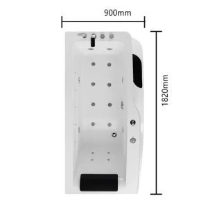 Whirlpool Waterfall Bathtub LED circular waterfall Bluetooth speaker with pillow