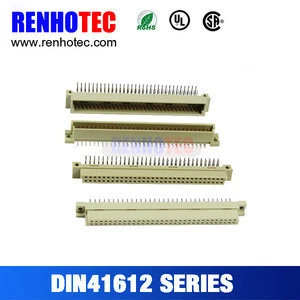 white color pcb mount din41612 male connector din terminal