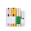 White Cosmetic Airless Pump Bottle Gold Sliver Syrings 5ml 10ml 15ml 30ml 50ml 100ml 150ml 200ml Personal Care Packaging