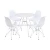 Import White modern dining set wood dining table set PP chair dining room sets from China