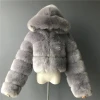 Wholesale 2020 new arrival Winter Women hooded faux fox fur crop coat jacket for ladies