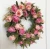 Import Wholesale Artificial rose Flower Wreath Faux floral Spring Wreath for Front Door home door decoration from China