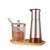 Import Wholesale bamboo wooden with 2 inside holes tray for seasoning bottle holder from China