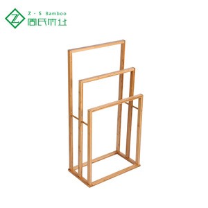 Wholesale Bathroom Corner Standing Bath Folding Stand Bamboo Ladder Towel Rack