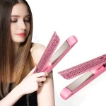 wholesale custom logo best quality wide plate electric steampod bling flat iron hair straightener titanium professional vendors