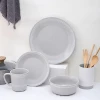 Wholesale decal restaurant food serving gray tableware porcelain dinnerware sets