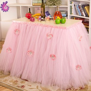 Wholesale fancy tutu table skirt for wedding and party decoration