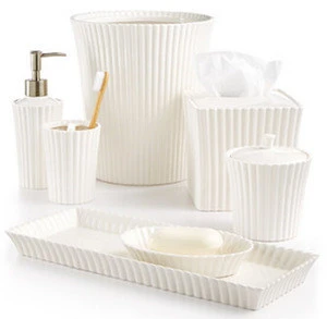 Wholesale hotel ceramic bathroom set, 2017 ceramic bath accessory set