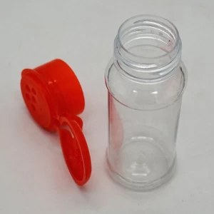 wholesale kitchen flip top cover 100ml salt pepper powder clear mini spice plastic jar