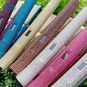 Wholesale Lcd Display Diamond Flat Irons Crystal,Professional Hair Straightener,Private Label Crystal Bling Flat Iron