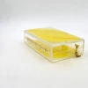 Wholesale New Fashion Design yellow feather clear acrylic Ladies Clutch HandBag party Cosmetic Clutch Bag