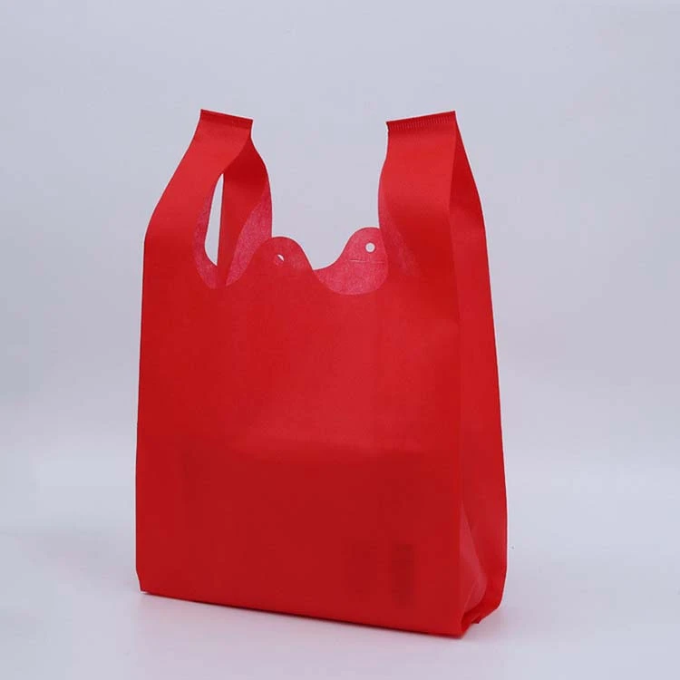 Wholesale non woven reusable grocery packaging shopping vest bags