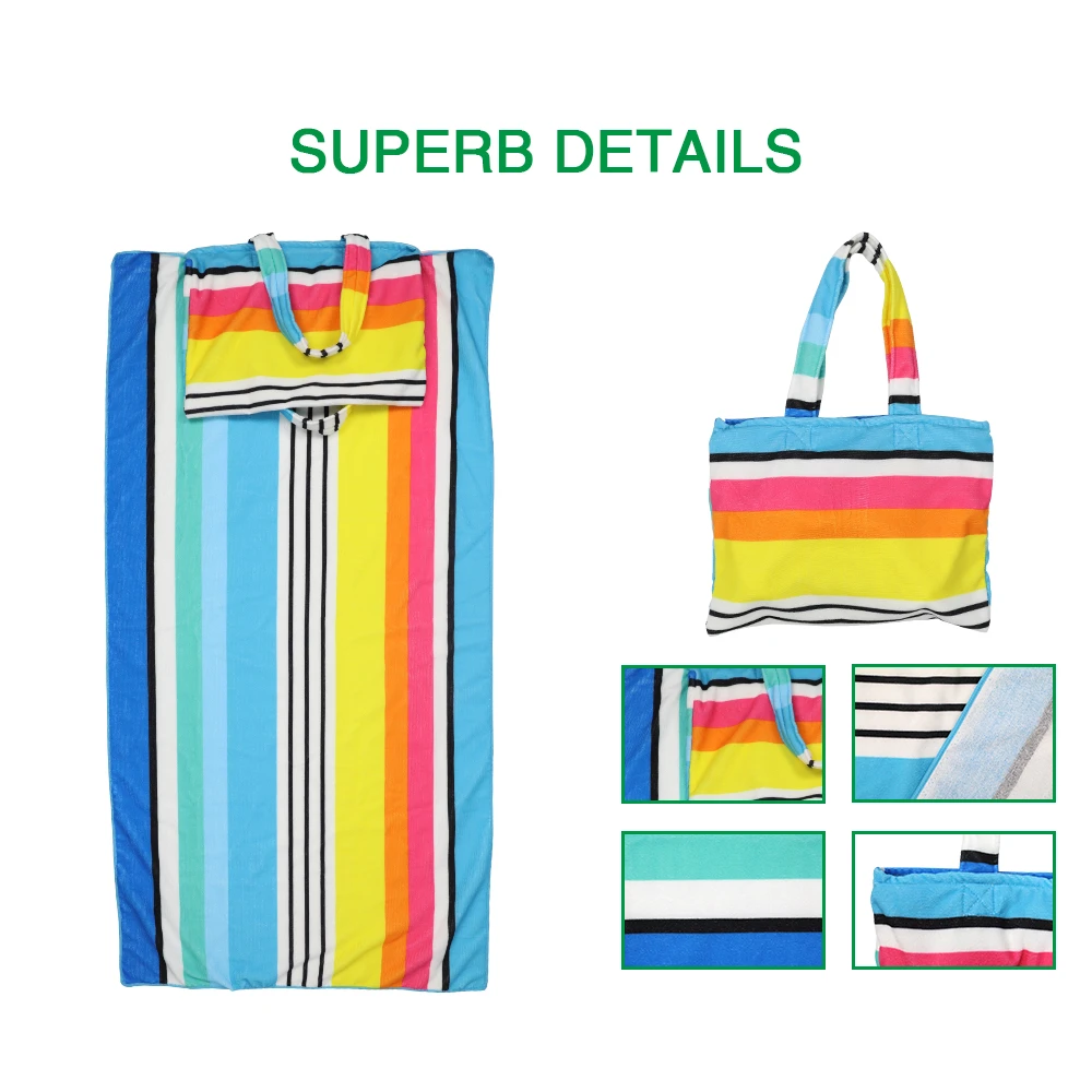 Wholesale summer straw  beach towel with bag