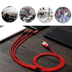 wholesale usb cable 3 in 1/multi fast charging data cable 3in1/3-in-1/mfi mobile phone charger cable 3 in one