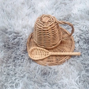 Wicker doll furniture - rattan dolls furniture - Tea Pot Cup Set For Baby Playing