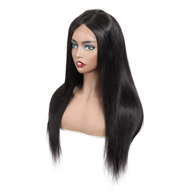 Wigs human hair lace front silky straight wave frontal wig