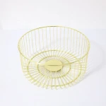 Wire Fruit Basket ,Round Metal Fruit & Vegetable Storage Bowl