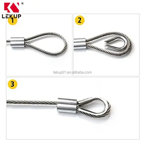 Buy Wire Rope Accessory Set M3 Stainless Steel Thimble Wire Rope Cable ...
