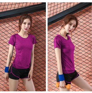 Women Fitness Gym Yoga 4 Pcs Sets Wear Brand In Stock Wholesale Bulk Custom Sports Wear Jackets Trouse Shorts T shirt