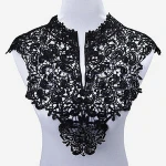 Women Garment Wedding Dress DIY Accessories White Black Embroidery Lace Collar Appliques