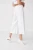 Import Womens High Waisted Wide Leg 3 / 4 Cropped Loose White Linen Blend Trousers from China