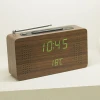 Wooden FM portable radio with LED clock
