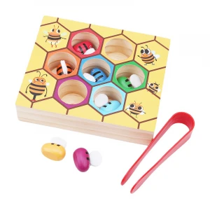 Wooden hedgehog math learning tool 3 years old Montessori wooden toy