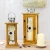 Import Wooden Lantern Hanging Candle Lantern With Metal Handle Wind Proof Candle Holders Clear Glass Pillar Candle Holder from China