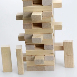Wooden Toppling Tower Tumbling Timber Stacking Board Games Building Blocks for Kids -48 Pieces