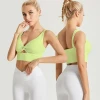 Wx158 2022 Women New Lulu Cross Bowknot Sports Yoga Bra Nude Feeling High Elastic Solid Fitness Underwear