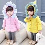X63652A 2017 Winter Baby Girls Petal Hat Design Thick Warm Down Jackets