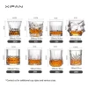 XIPAN Wholesale New Design 310ml Engraved Whiskey Glasses Heave Base Rocks Glass Cup