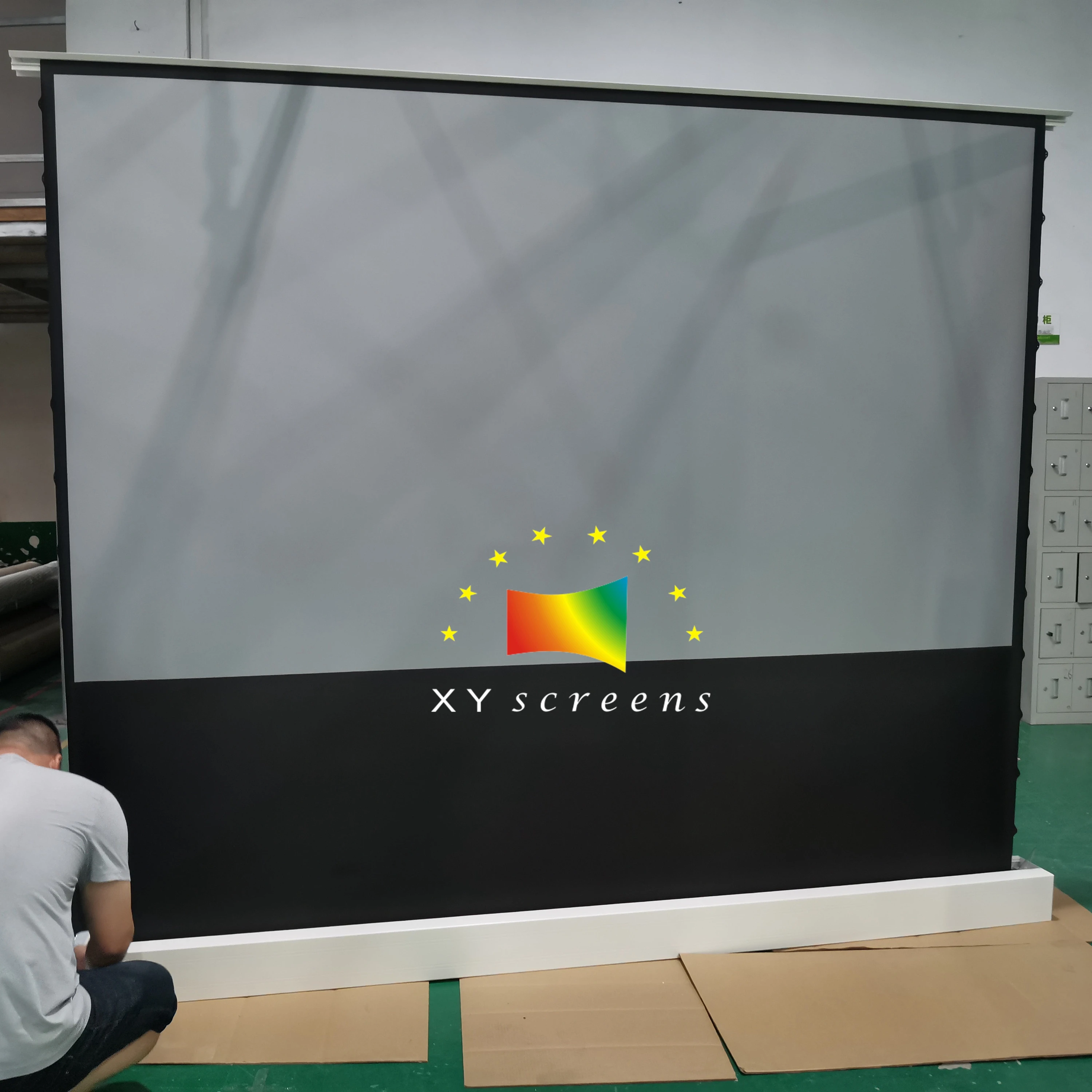 XY Screen 100inch ALR Grey Floor Rising Projection Screen for 3D 4K UST Laser Projector