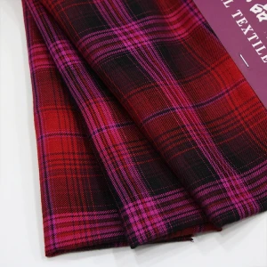 yarn dyed checks 100% rayon twill woven fabric for garment