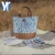 Import YRMT custom collapsable food storage willow wicker+fabric outdoor convenient picnic bag from China