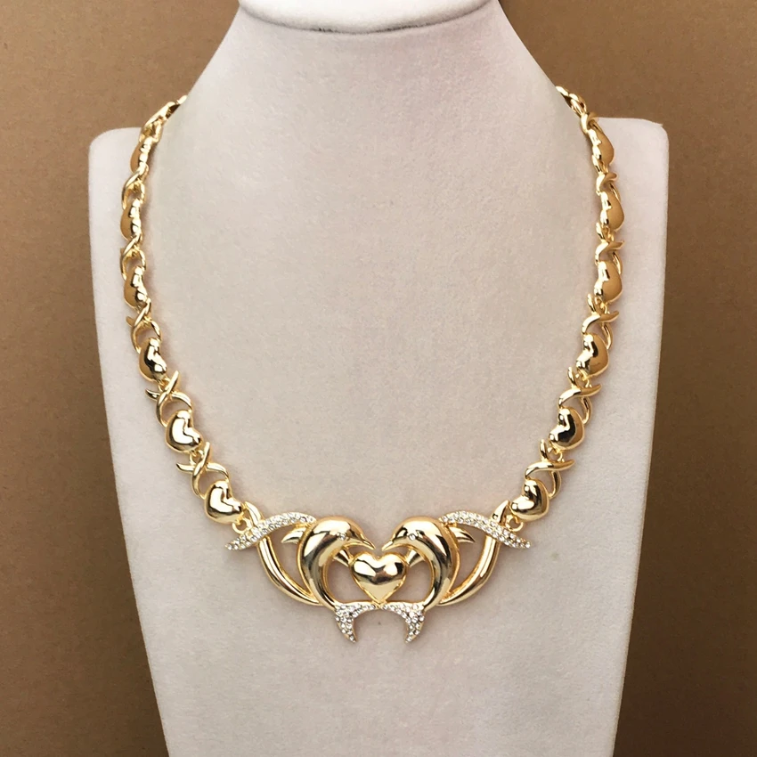 Yuminglai  Heart Jewelry Sets  XOXO Jewelry  Gold Plated Jewelry for Women  FHK10420