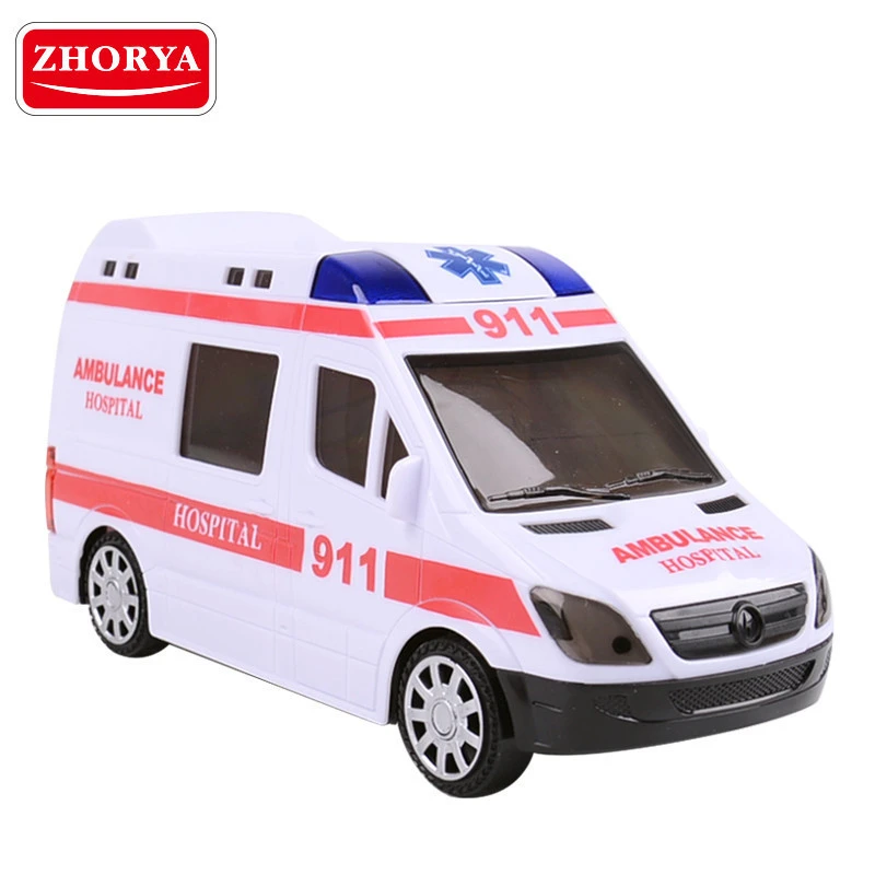 Zhorya large electric musical plastic  car custom toy ambulance with light