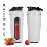 Protein Shaker Bottle With Visible Window Stainless Steel Sport Water Bottle