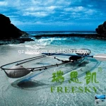 double person ocean electric crystal clear transparent catamaran kayak motor engine pedal gas power jet kayak for sale